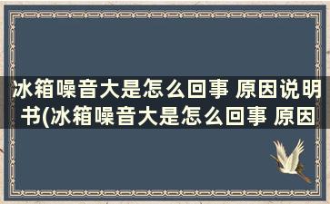 冰箱噪音大是怎么回事 原因说明书(冰箱噪音大是怎么回事 原因说明)